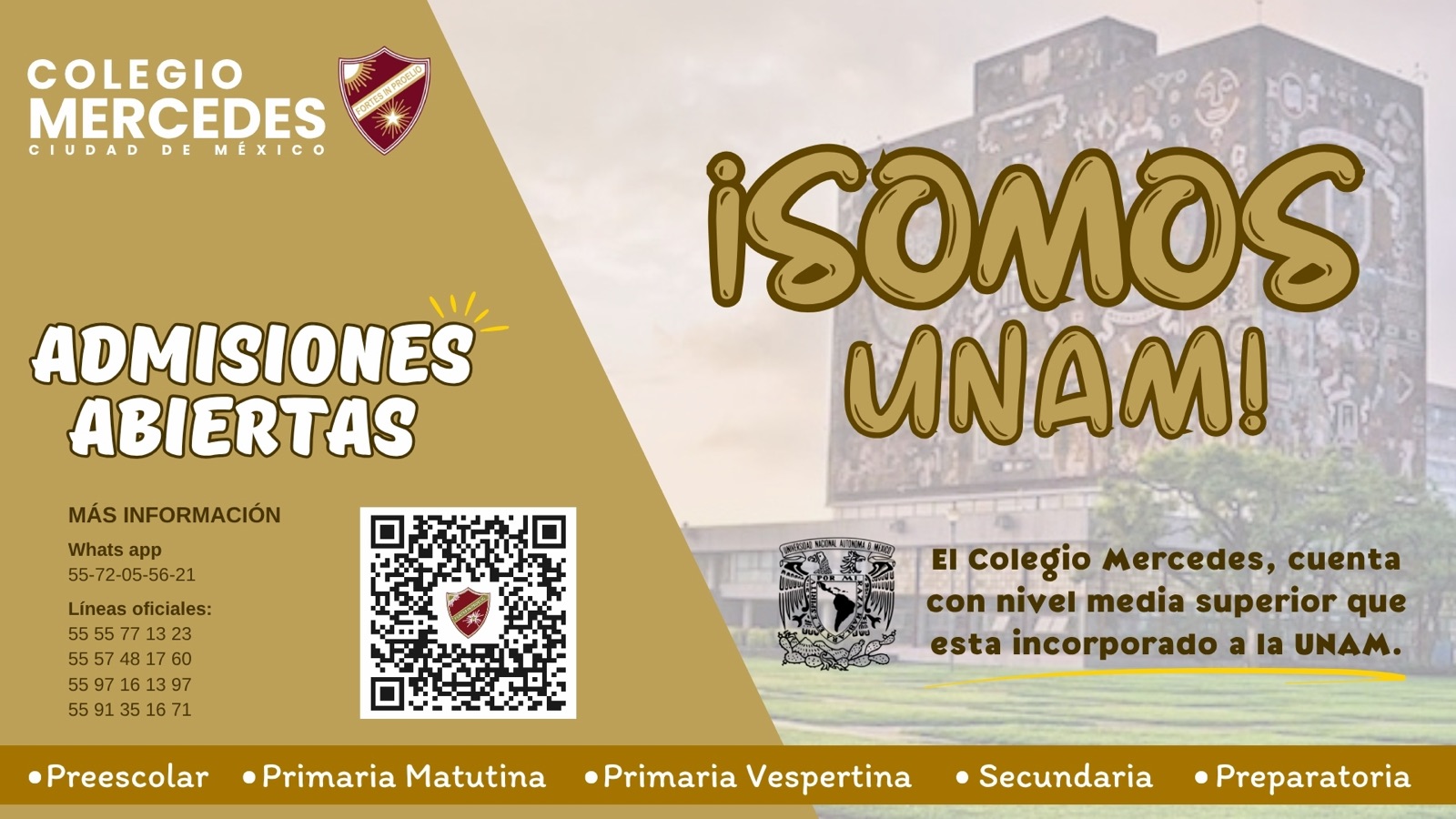 ¡Somos UNAM! Preparatoria incorporada – Colegio Mercedes