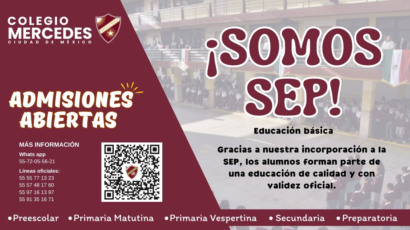 ¡Somos SEP! Educación básica con validez oficial – Colegio Mercedes